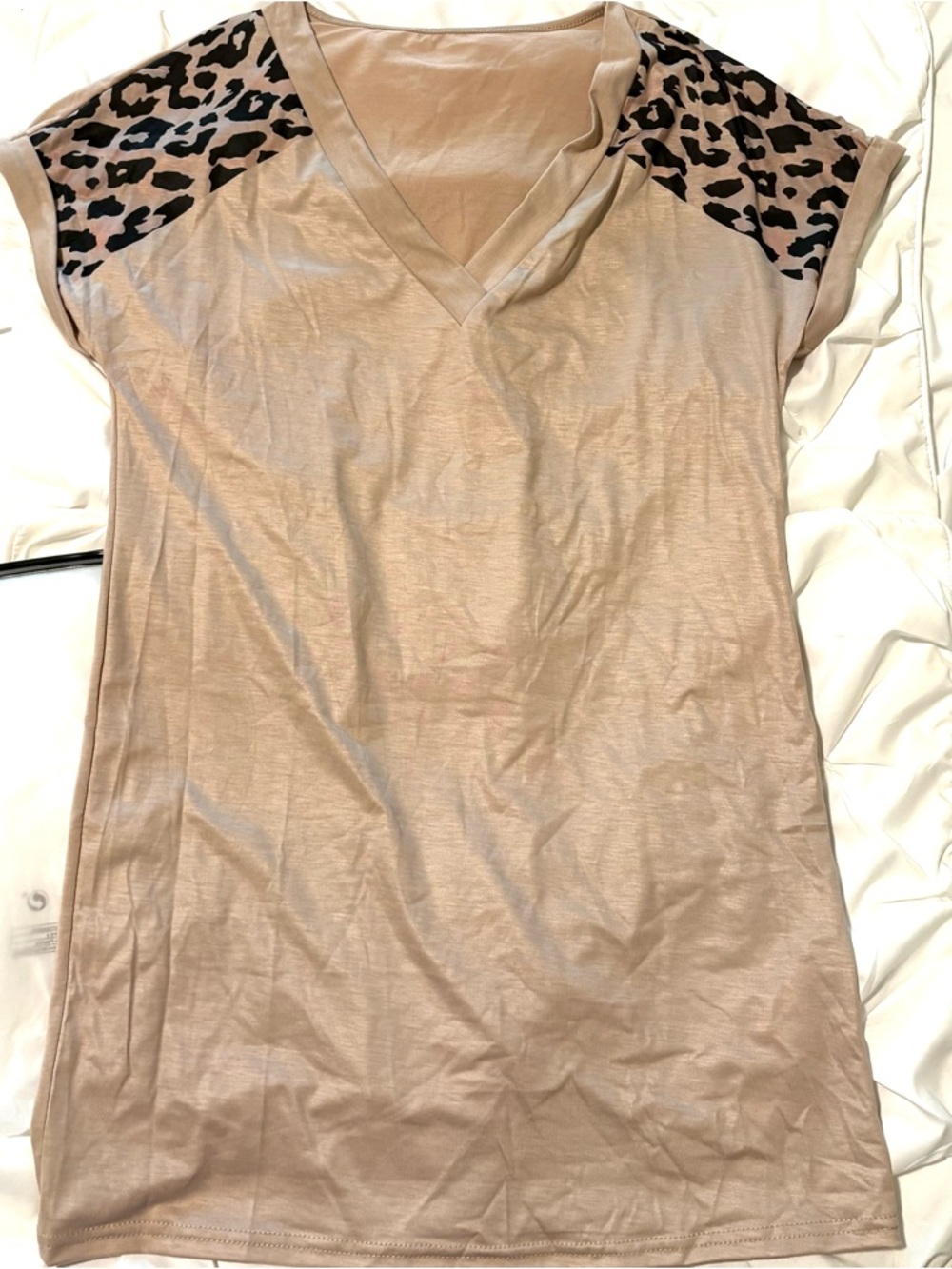 Shein Leopard Sleeve Shirt Dress, Size Small, New in Bag!